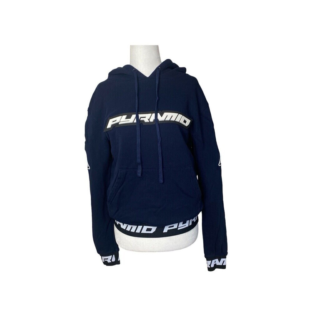 Black Pyramid Sweater Womens Small Blue Hoodie Sweatshirt Logo  Pullover Casual